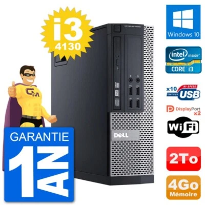 PC DELL 9020 SFF Intel Core i3-4130 RAM 4Go Disco Duro 2To Windows 10 Wifi - Imagen 1 de 3