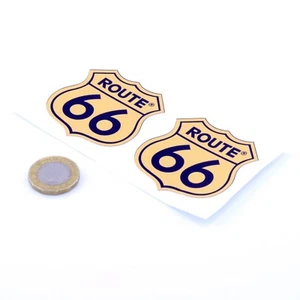 Route 66 STICKERS Badge Decal Vinyl Car 50mm x2 Race Rally USA Mother Road - Picture 1 of 1