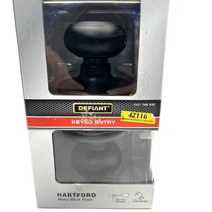 Defiant Hartford Keyed Entry Door Knob Matte Black 1007 789 930 New - Picture 1 of 8