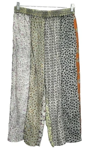 Ba Bid Designs Cropped Hose Med Boho Patchwork Multi Blumen Blau Rosa Tribal  - Bild 1 von 7