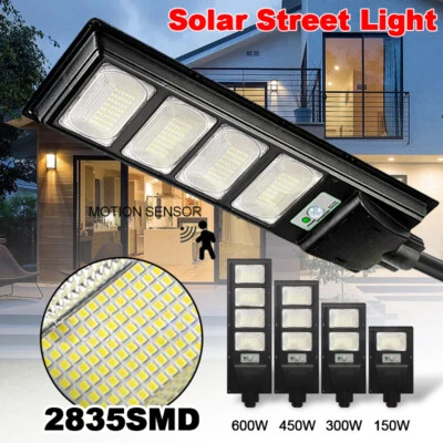 LED Solar Power Street Lamp Motion Sensor Outdoor Security Dusk to Dawn Garden - Image 1 of 4