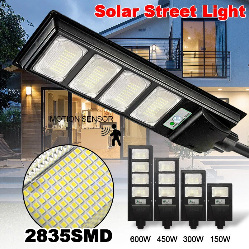 LED Solar Power Street Lamp Motion Sensor Outdoor Security Dusk to Dawn Garden - Image 1 of 4