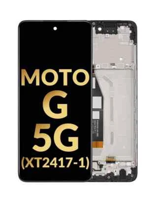 LCD总成带框架适用于摩托罗拉 Moto G 5G (XT2417-1 / 2024)(高级) — 第 1/2 张图片