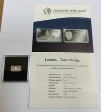 Laudwarks of the World London Tower Bridge Silver Half Dollar 2019 2.5g