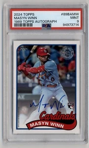 2024 Topps #89BAMW 89 novato Masyn Winn RC 1989 autógrafo PSA 9 como nuevo Cardinals - Imagen 1 de 2