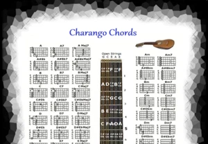 CHARANGO CHORDS CHART - 60 CHORDS - Picture 1 of 3