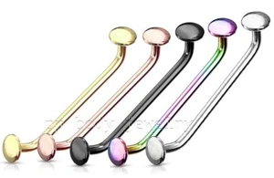 16G 5/8" Flat Disc PVD Plated Surgical Steel Surface Barbell 2.5mm Rise 45 deg. - Picture 1 of 6