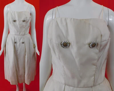 Frank Starr Original White Cotton Pique Sundress Cocktail Dress NWT Size 12 vtg - Image 1 of 4