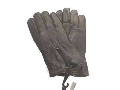 Grandoe Men's Fleece Lined Leather Gloves, Black, Medium - Image 1 of 3