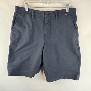 Hurley Shorts Mens 31 Black Hybrid Chino Swim Casual Skate Surf Nylon Stretch - Picture 1 of 8