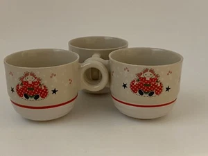 3 PC Noritake Epoch Holiday Joy mug 8200 Korea Doll Christmas 1980 Cup 8 OZ - Picture 1 of 12