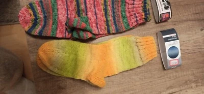 Handgestrickte  Socken 38/39 Opal, Lana Grossa Meilenweit + Fortissima Color Neu - Bild 1 von 3