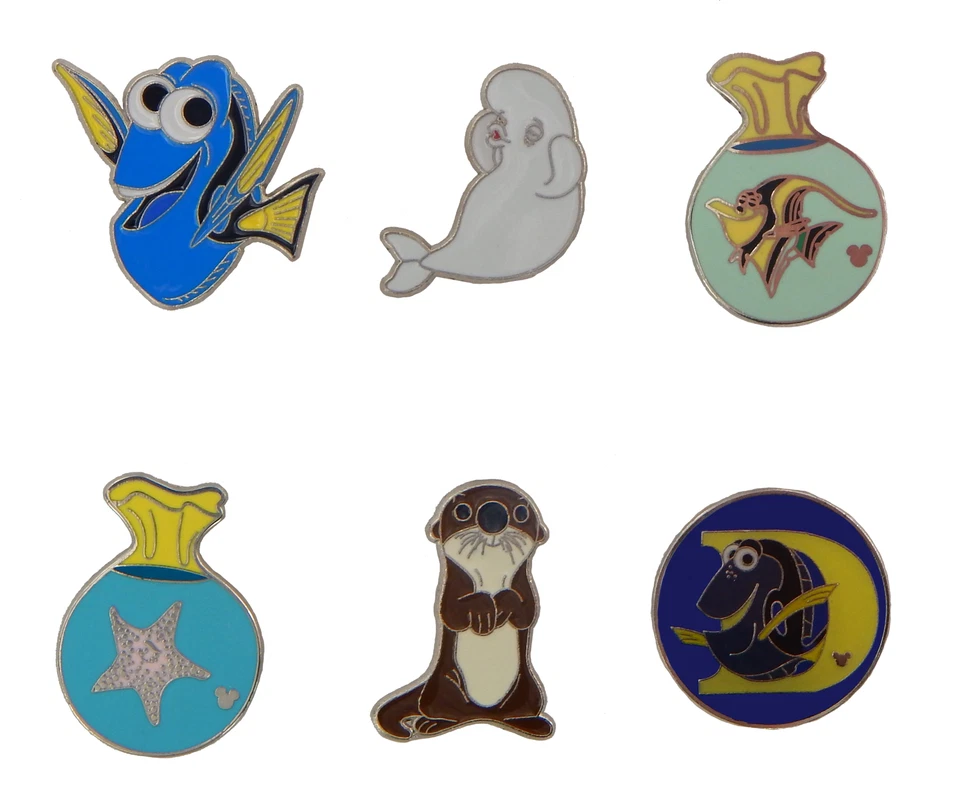 Juego de 5 prendedores temáticos Finding Nemo/Dory prendedores comerciales del parque Disney totalmente nuevos Foto 1 de 1