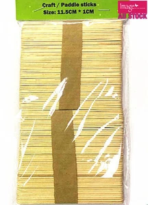 100x Natural Wooden Craft Sticks Paddle Pop Sticks Ice Cream 11.5cm x1cm (A067) - Picture 1 of 1