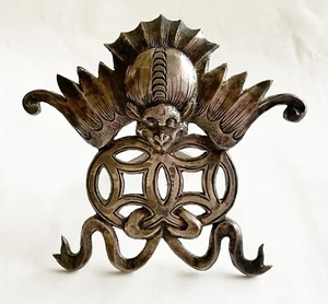 Tarjetero antiguo de plata oriental, murciélago - Imagen 1 de 6