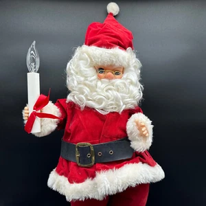 Vintage animierter Weihnachtsmann hält Kerze 24" Weihnachtsdeko kabelbetrieben - Bild 1 von 5
