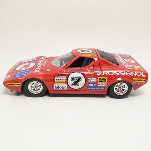 Vintage 1/24 Red Burago Lancia Stratos Rossignol #7 Car Vehicle Made in Italy - Picture 1 of 9