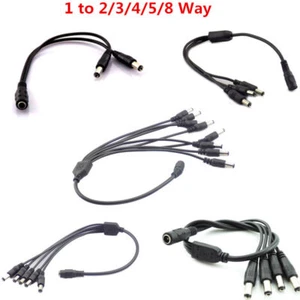 12V 1 Female to 2 4 5 8 Male Splitter DC Power Plug Cable for CCTV cameras - Picture 1 of 14