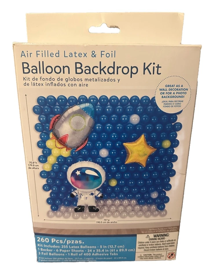 Kit de gota trasera globo espacial 260 piezas lámina de látex fiesta de cumpleaños astronauta estrella Foto 1 de 4