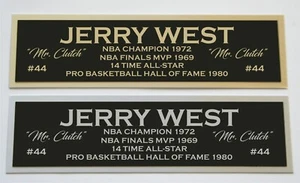 Jerry West Namensschild für signiertes handsigniertes Basketball Foto Trikot oder Etui  - Bild 1 von 2