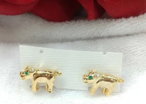 Ohrstecker Schwein Schwein Bauernhof Ranch Tier Schweinekotelett Speck goldfarben  - Bild 1 von 3