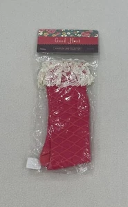Good Hart Matilda Jane Pink Coral Socks Ivory Lace Coral Crush Size M - Picture 1 of 2