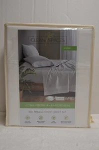 CLEAN SPACE 800 FADENZAHL ULTRAFRISCH ANTIMIKROBIELL 4-TEILIGES QUEEN SIZE BLATT-SET  - Bild 1 von 4