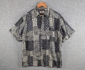 Campia Moda Vintage Men's Abstract Funky Geometric Print Rayon Button Shirt M - Picture 1 of 9