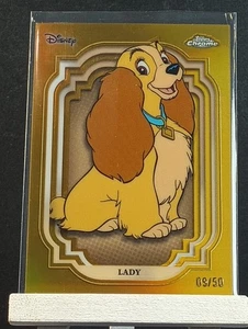 2024 Topps Chrome Disney Lady, Lady and the Tramp, Gold Refractor /50 #2 - Picture 1 of 2