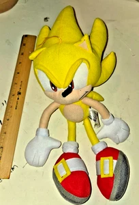Yellow Super Sonic The Hedgehog Figure Plush Doll Keychain Clip Coin Bag Toy13" - Picture 1 of 8