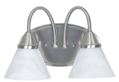 SunSet Lighting 2 Light Wall Sconce F2721-80 Satin Nickel Alabaster Glass - Image 1 of 2