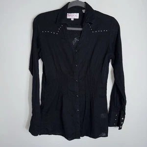 Panhandle Slim Damen Western Hemd - Druckknopfleiste - Schwarz Weiß Cross - Small - Bild 1 von 8
