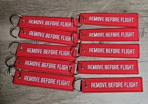 Llavero Quitar Antes del Vuelo Rojo/Blanco 10 Piezas Etiquetas Bandera Piloto Tripulación Llaves - Imagen 1 de 5