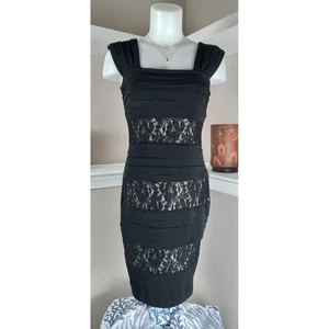 Carole Little schwarzes kurzes Stretch-Spitzenkleid Größe 6 - Bild 1 von 9