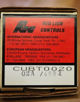 Red Lion Control CUBT0020 Timer Cub W/Preset Seconds 10-28VA - NEW - Image 1 of 2