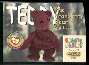 1999 Ty Beanie Babies II #236 Teddy the Cranberry Bear - Old Face - Picture 1 of 2