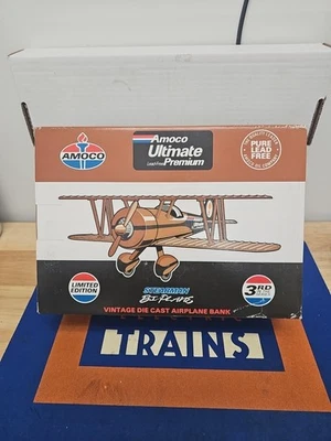 Banco de avión biplano Amoco Ultimate Premium Stearman 1993 vintage fundido a presión Foto 1 de 2