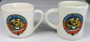 Vintage Löwe Kaffee 2er Set Hawaii Inseln Sammler Tassen 12oz & 16oz Heavy Diner R - Bild 1 von 5
