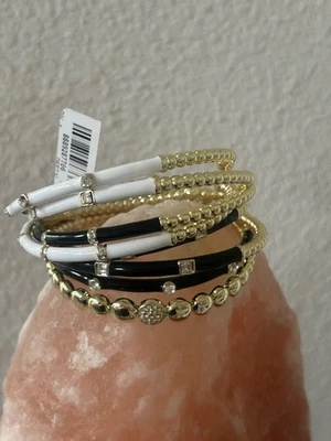Heidi Daus SLIM PICKENS Black and White 8-piece Bracelet Set SMALL/MEDIUM nwt - Image 1 of 4