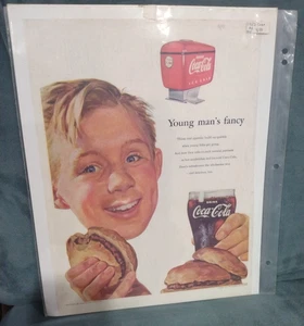 Young Mans Fancy Coke Coca Cola Ad Vtg 1953 Magazine Print Soda Glass - Picture 1 of 5