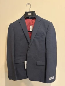 NEU EXPRESS $ 298 MARINEBLAU EXTRA SCHMAL WOLLMISCHUNG MODERN TECH ANZUG JACKE GRÖSSE 36S - Bild 1 von 5