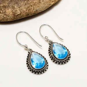 Tanzanite Gemstone 925 Sterling Silver Jewelry Earring, Designer Earring - Picture 1 of 7