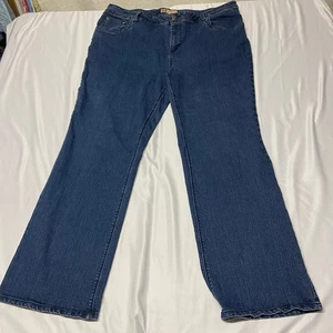 Jeans Glory Desteñidos Elastizados Med Piedra Azul Oscuro Bling Bolsillo Talla Grande 22W - Imagen 1 de 12