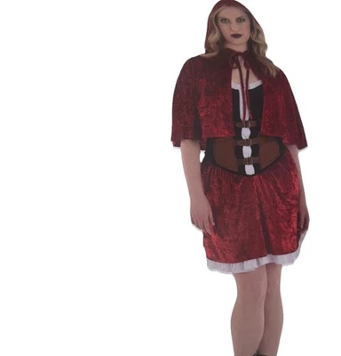 Nuevo Disfraz Caperucita Rebelde Completo Vestido y Capa Adulto Plus 2XL 18-20 Foto 1 de 4