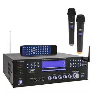Preamplificador doméstico Pyle PWMA5000BA Bluetooth USB receptor multimedia AM/FM con 2 micrófonos - Imagen 1 de 2