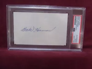 BABE HERMAN INDEX HAND SIGNED AUTO SIGNATURE SLABBED PSA/DNA - Picture 1 of 2