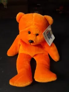 American Cancer Society Orange Bear Plush 8 Inch Plushland Stuffed Animal Toy - Picture 1 of 6