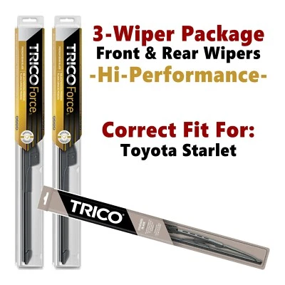 Wipers 3-pk Hi-Performance fits 1981-1984 Toyota Starlet - 25160x2/30150 Foto 1 de 4