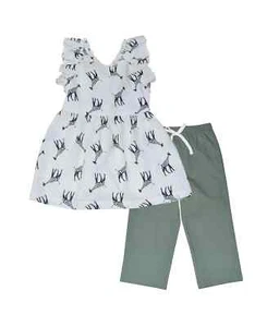 BLUEBERI BOULEVARD Toddler Girls Printed Top and Drawstring Pants Set, 2T NWT - Picture 1 of 5