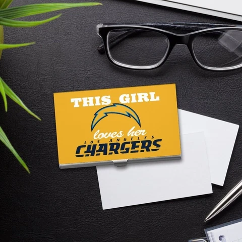This Girl Loves Her San Diego Chargers Fan Business Card Case ID Credit Wallet Cover